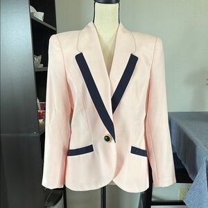 Kasper ASL Petite Size 12 Pink with Black Accents Women’s Blazer/Jacket